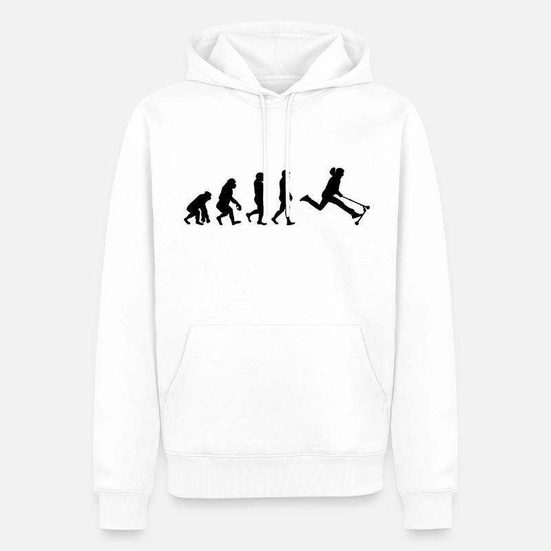 Stunt Scooter Freestyle Scootering Evolution - Männer Premium Bio Hoodie - Weiß