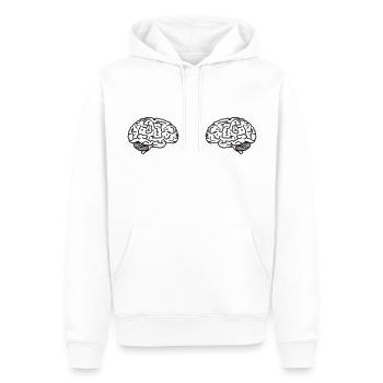 Boobs Tits Brain Brains Illustration - Men’s Premium Organic Hoodie - white - Front - Nico (187cm)