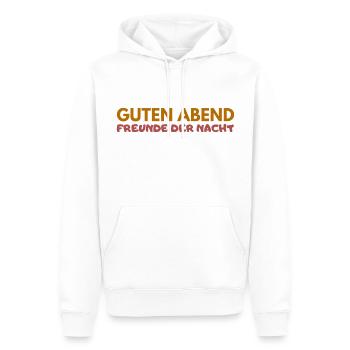 Guten Abend Freunde der Nacht lustige Begrüßung - Männer Premium Bio Hoodie - Weiß - Vorne - Nico (187cm)