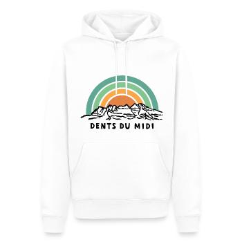 Dents du Midi Valais Wallis Wandern in der Schweiz - Männer Premium Bio Hoodie - Weiß - Vorne - Nico (187cm)