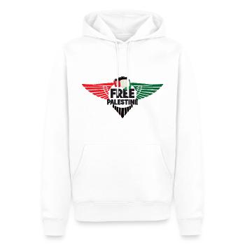 Free Palestine - Männer Premium Bio Hoodie - Weiß - Vorne - Nico (187cm)
