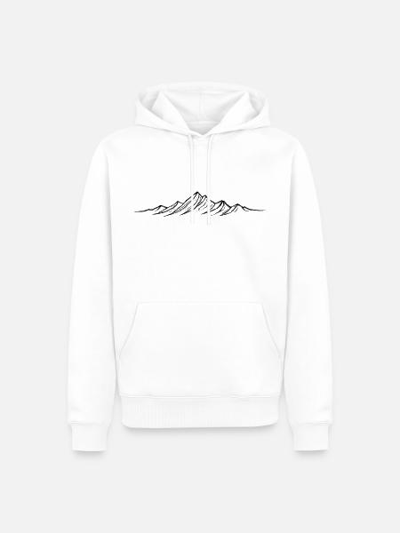Gebirge - mountain range design - Männer Premium Bio Hoodie - Weiß