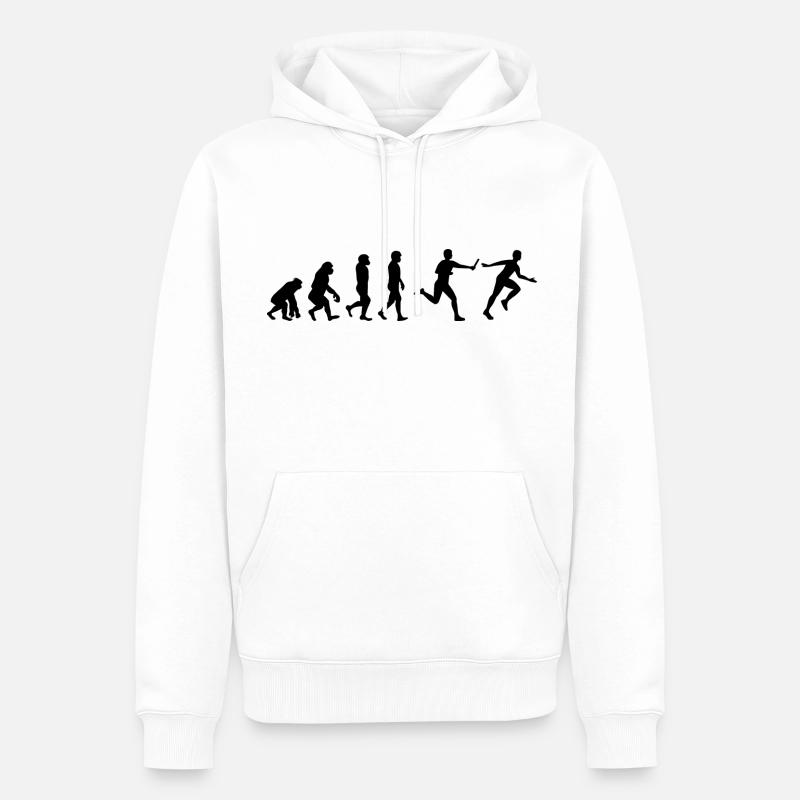 Staffellauf Athlet Leichtathletik Evolution - Männer Premium Bio Hoodie - Weiß