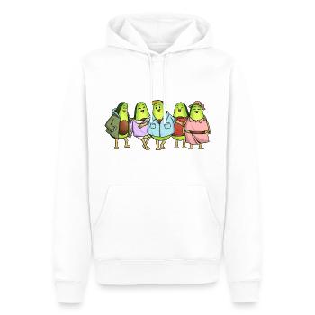 Avocado Cartoon Gang: 3 Jungs und 2 Mädchen - Männer Premium Bio Hoodie - Weiß - Vorne - Nico (187cm)