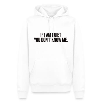 Si je suis tranquille, tu ne me connais pas - Sweat à capuche Premium bio Homme - blanc - Devant - Nico (187cm)