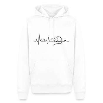 Ratte Ich liebe Ratten Herzschlag EKG Nagetier - Männer Premium Bio Hoodie - Weiß - Vorne - Nico (187cm)