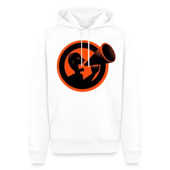 Der Schrei - Männer Premium Bio Hoodie - Weiß - Vorne - Nico (187cm)