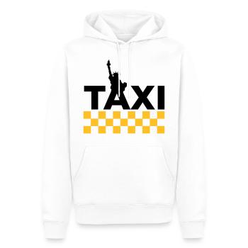 New York Taxi - Männer Premium Bio Hoodie - Weiß - Vorne - Nico (187cm)