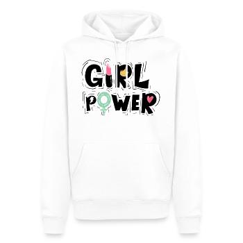 GIRL POWER - Men’s Premium Organic Hoodie - white - Front - Nico (187cm)