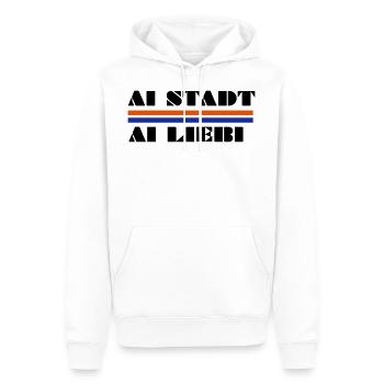Liebi oeuf de ville - Sweat à capuche Premium bio Homme - blanc - Devant - Nico (187cm)