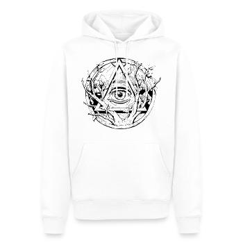 Allsehendes Auge | Auge der Vorsehung - Männer Premium Bio Hoodie - Weiß - Vorne - Nico (187cm)