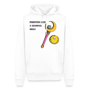 Sailor Moon Fighting wie ein magisches Mädchen - Männer Premium Bio Hoodie - Weiß - Vorne - Nico (187cm)