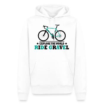 Ride Gravel - Cyclocross Rennrad Radfahrer Geschenke - Männer Premium Bio Hoodie - Weiß - Vorne - Nico (187cm)