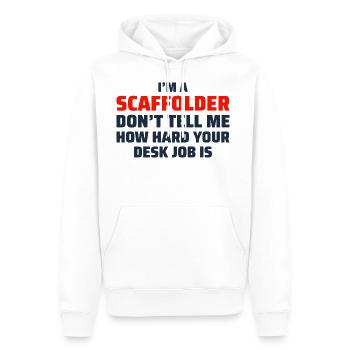 Plate-forme d’échafaudage constructeur d’échafaudage d’échafaudage d’échafaudage - Sweat à capuche Premium bio Homme - blanc - Devant - Nico (187cm)