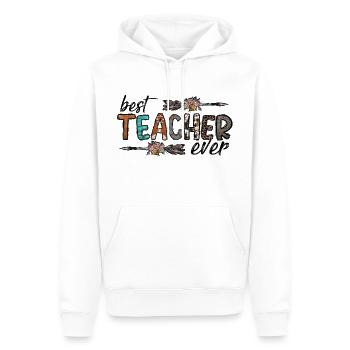 Bester Lehrer aller Zeiten - Männer Premium Bio Hoodie - Weiß - Vorne - Nico (187cm)