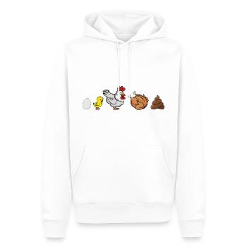 Evolution of Chicken - Männer Premium Bio Hoodie - Weiß - Vorne - Nico (187cm)