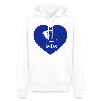 Heart Greece - Men’s Premium Organic Hoodie - white - Front - Nico (187cm)