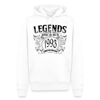 Millésime 1993 Anniversaire - Sweat à capuche Premium bio Homme - blanc - Devant - Nico (187cm)