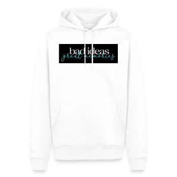 Bad Ideas Great Memories 02 - Männer Premium Bio Hoodie - Weiß - Vorne - Nico (187cm)