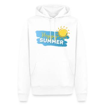 Summer Mode: ON - Men’s Premium Organic Hoodie - white - Front - Nico (187cm)
