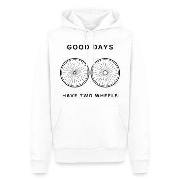 GOOD DAYS HAVE TWO WHEELS – Fahrrad Design - Männer Premium Bio Hoodie - Weiß - Vorne - Nico (187cm)