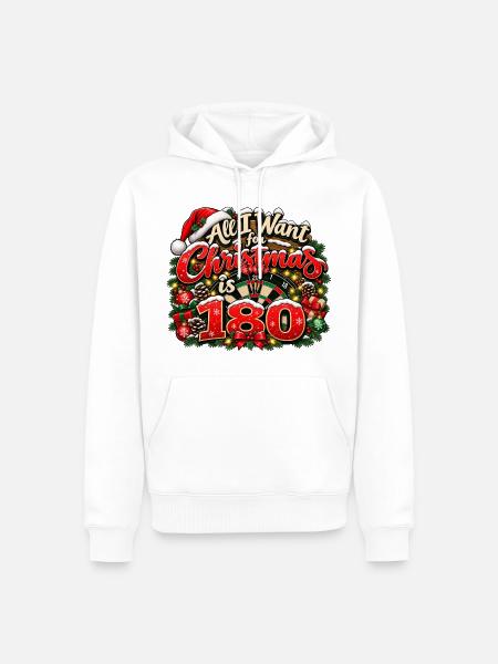 Weihnachten Dart 180 weihnachtliches Dart Motiv - Männer Premium Bio Hoodie - Weiß