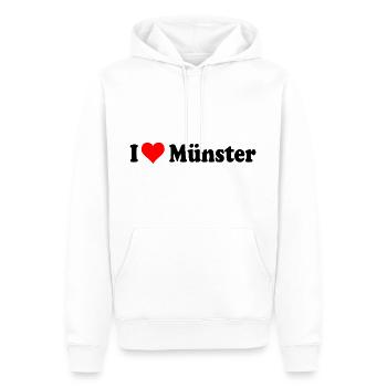 I love Münster - Männer Premium Bio Hoodie - Weiß - Vorne - Nico (187cm)