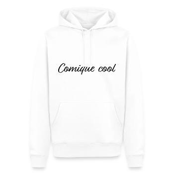 Comique cool cadeau humour - Sweat à capuche Premium bio Homme - blanc - Devant - Nico (187cm)