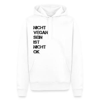 Nicht Vegan Sein Ist Nicht Ok - Veganer Spruch - Männer Premium Bio Hoodie - Weiß - Vorne - Nico (187cm)