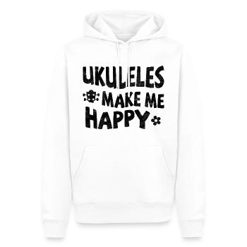 Ukuleles make me happy - Männer Premium Bio Hoodie - Weiß - Vorne - Nico (187cm)