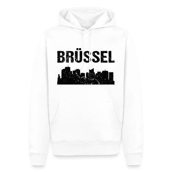 Brüssel Skyline - Männer Premium Bio Hoodie - Weiß - Vorne - Nico (187cm)