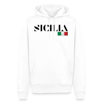 SICILE SICILIA ITALIE ITALIA VACANCES (b) - Sweat à capuche Premium bio Homme - blanc - Devant - Nico (187cm)