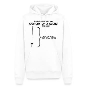 Combat à l’épée 101 Anatomie d’une épée - Sweat à capuche Premium bio Homme - blanc - Devant - Nico (187cm)