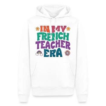 À l’époque où je prenais le français - Sweat à capuche Premium bio Homme - blanc - Devant - Nico (187cm)