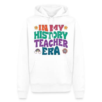 À l’époque de mon professeur d’histoire - Sweat à capuche Premium bio Homme - blanc - Devant - Nico (187cm)