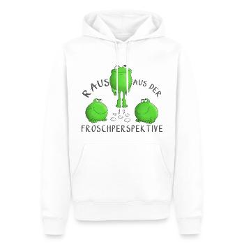 Motivation Frosch - Männer Premium Bio Hoodie - Weiß - Vorne - Nico (187cm)