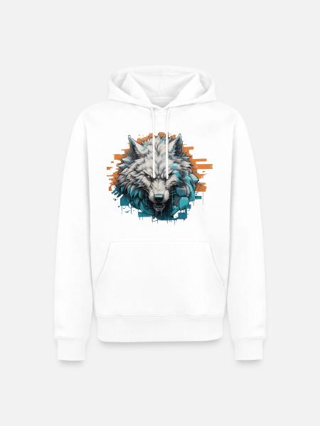Geist des Nordens - Graffiti-Stil - Männer Premium Bio Hoodie - Weiß