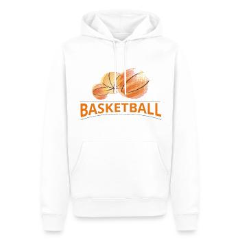 basket - Männer Premium Bio Hoodie - Weiß - Vorne - Nico (187cm)
