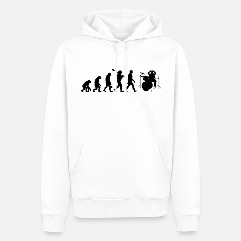 Drum Evolution - Männer Premium Bio Hoodie - Weiß