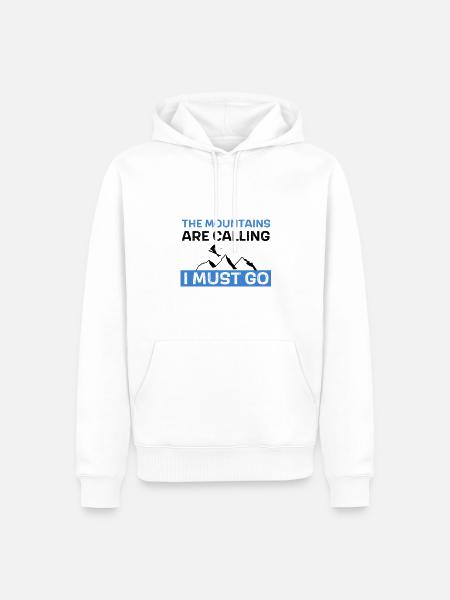 The mountains are calling - I must go - Männer Premium Bio Hoodie - Weiß