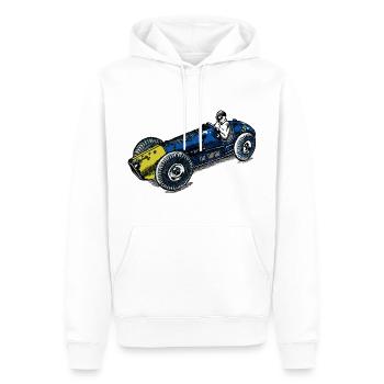 blau-gelber Rennwagen - Männer Premium Bio Hoodie - Weiß - Vorne - Nico (187cm)