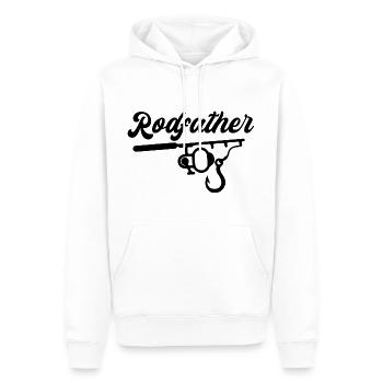 Rodfather - Drôle de dicton de pêcheur - Sweat à capuche Premium bio Homme - blanc - Devant - Nico (187cm)