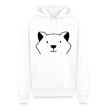 chien - Sweat à capuche Premium bio Homme - blanc - Devant - Nico (187cm)