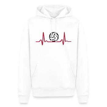 Volleyball Herzschlag - Männer Premium Bio Hoodie - Weiß - Vorne - Nico (187cm)