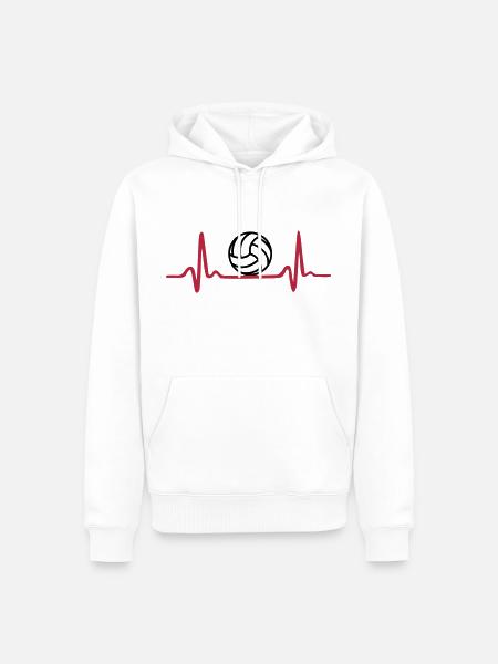 Volleyball Heartbeat - Men’s Premium Organic Hoodie - white