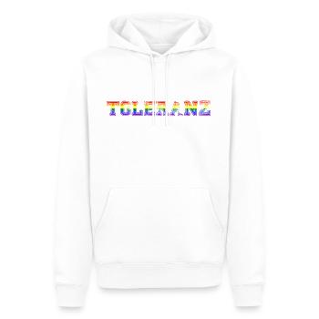 Toleranz Gay Pride LGBTQ CSD Geschenkidee - Männer Premium Bio Hoodie - Weiß - Vorne - Nico (187cm)