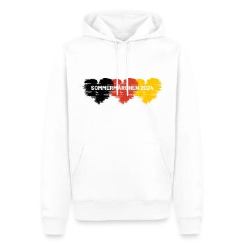 Sommermärchen 2024 Herz Deutschland - Männer Premium Bio Hoodie - Weiß - Vorne - Nico (187cm)