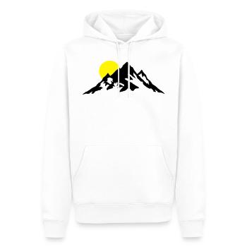 Mountain and Sunrise, montagne - Sweat à capuche Premium bio Homme - blanc - Devant - Nico (187cm)