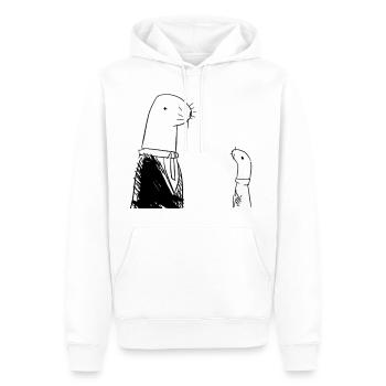 VATER UND SOHN - Männer Premium Bio Hoodie - Weiß - Vorne - Nico (187cm)