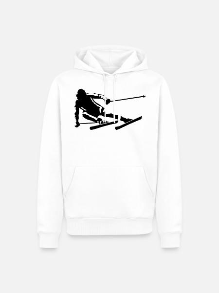 Ski, Skifahren - Männer Premium Bio Hoodie - Weiß